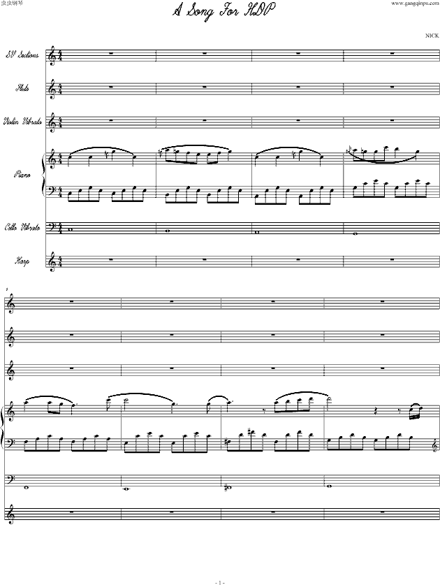 HDP的歌(钢琴谱)1