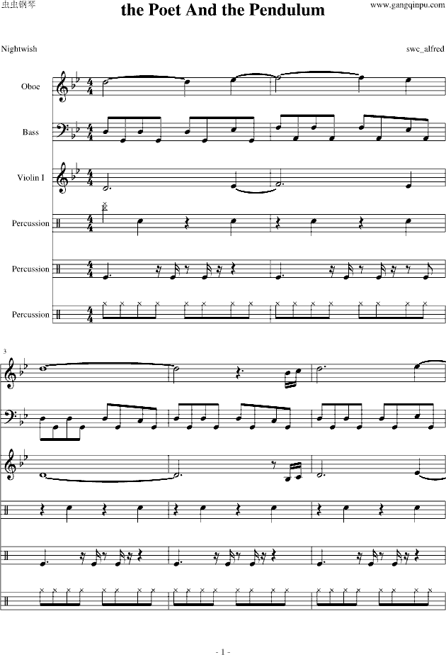 The Poet And The Pendulum(钢琴谱)1