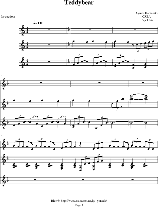 Teddy bear(钢琴谱)1