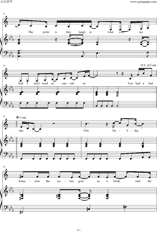Bad Day(钢琴谱)6