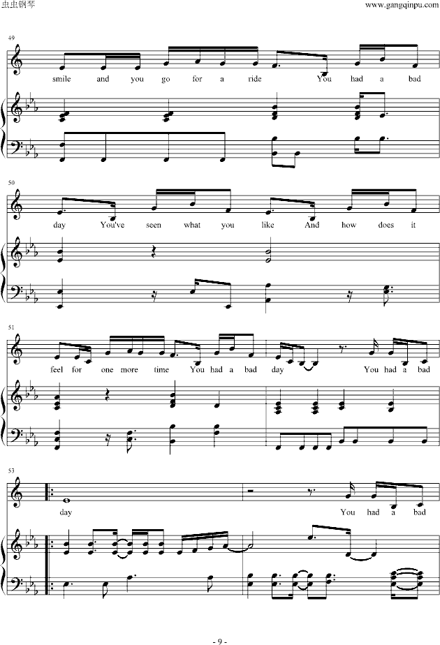 Bad Day(钢琴谱)9