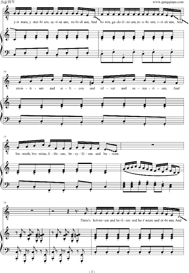 The Element Song （元素周期表之歌）(钢琴谱)3