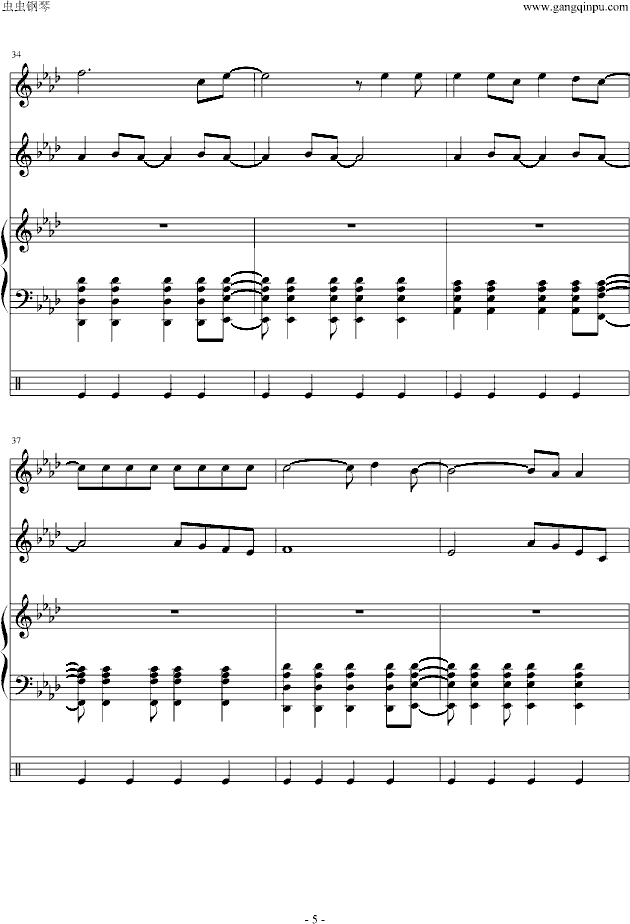 viva la vida(钢琴谱)5