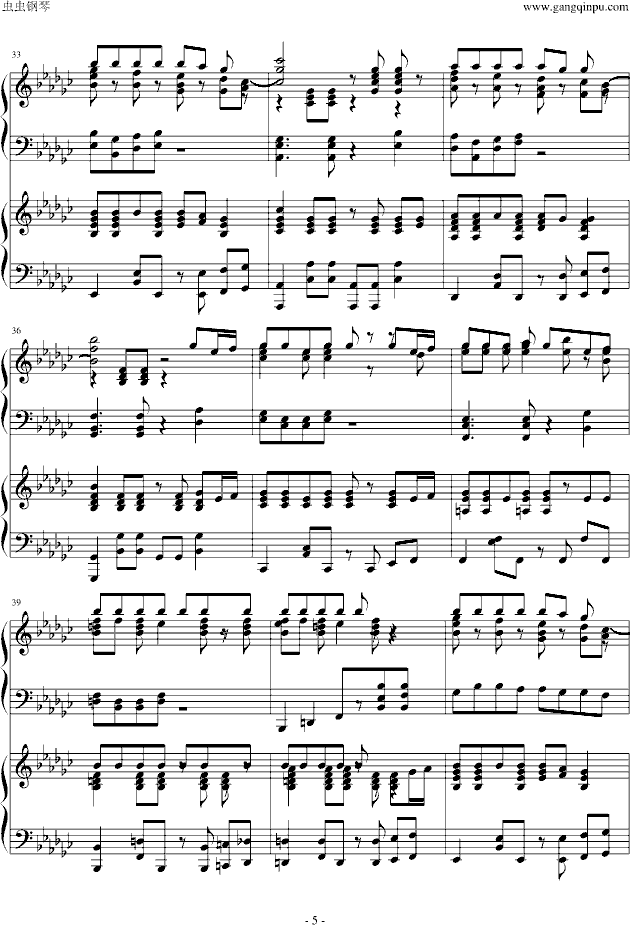 Nobody  双钢琴版(钢琴谱)5