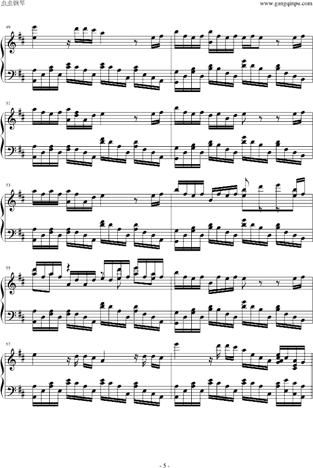 和兰花在一起(钢琴谱)5