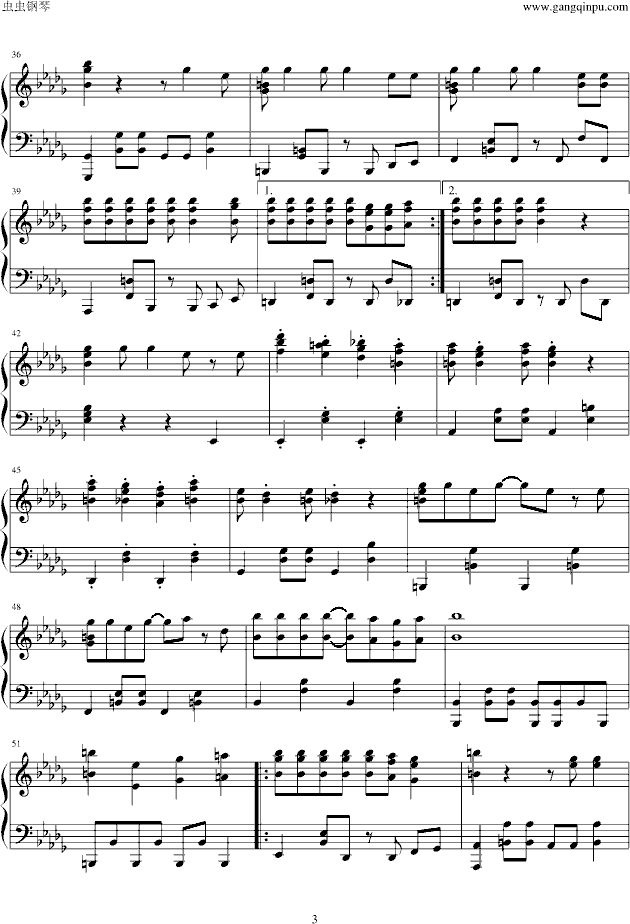 【韩国】Nobody(Wonder Girls)(钢琴谱)3