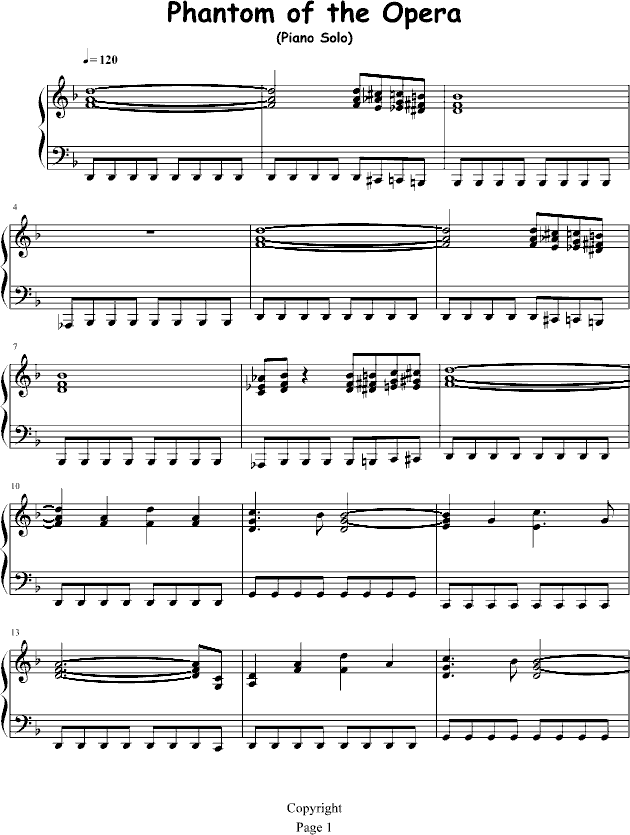 the phantom of the opera(钢琴谱)1
