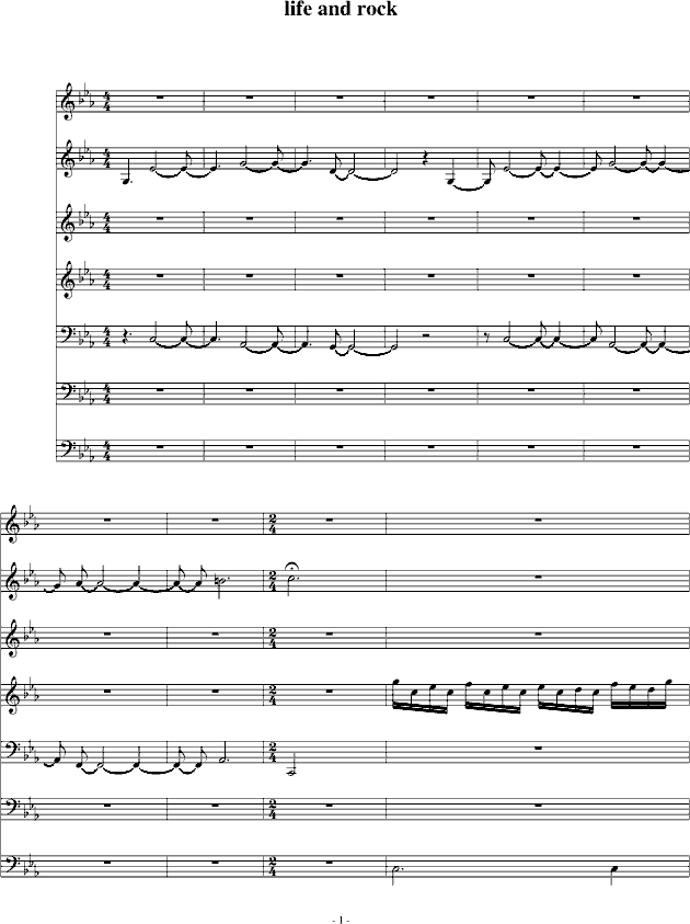 life and rock(钢琴谱)1