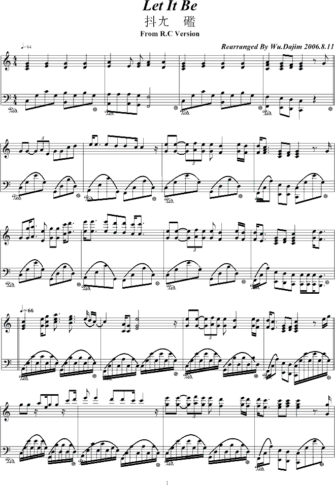 Let It Be(钢琴谱)1