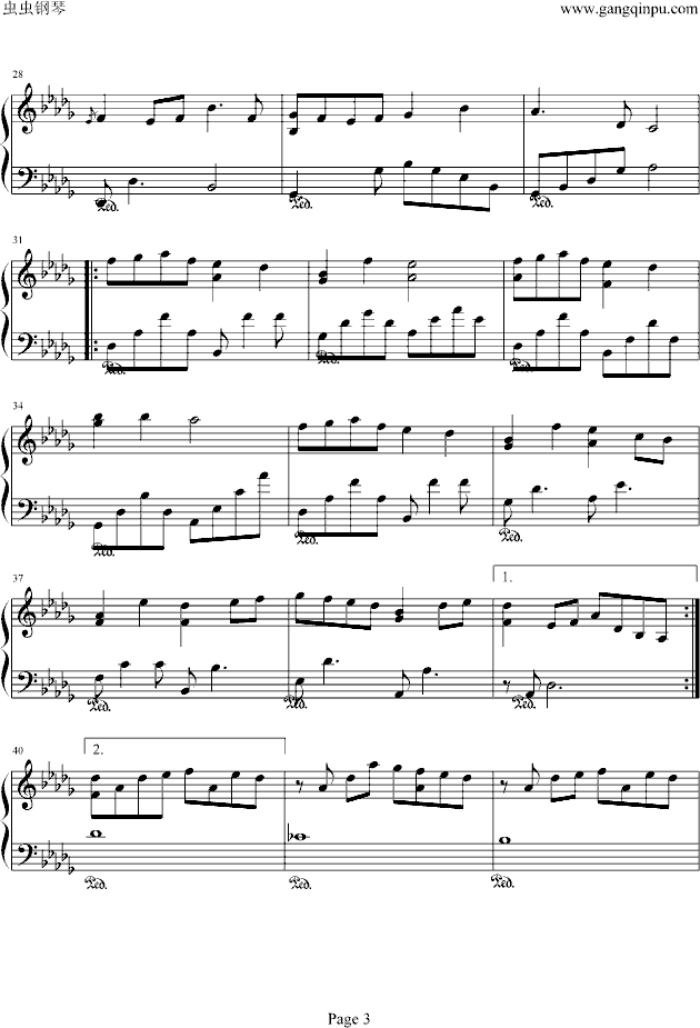 雪之梦（较好版）(钢琴谱)3