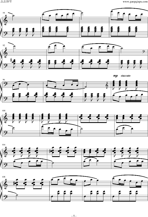 采茶扑蝶(钢琴谱)5