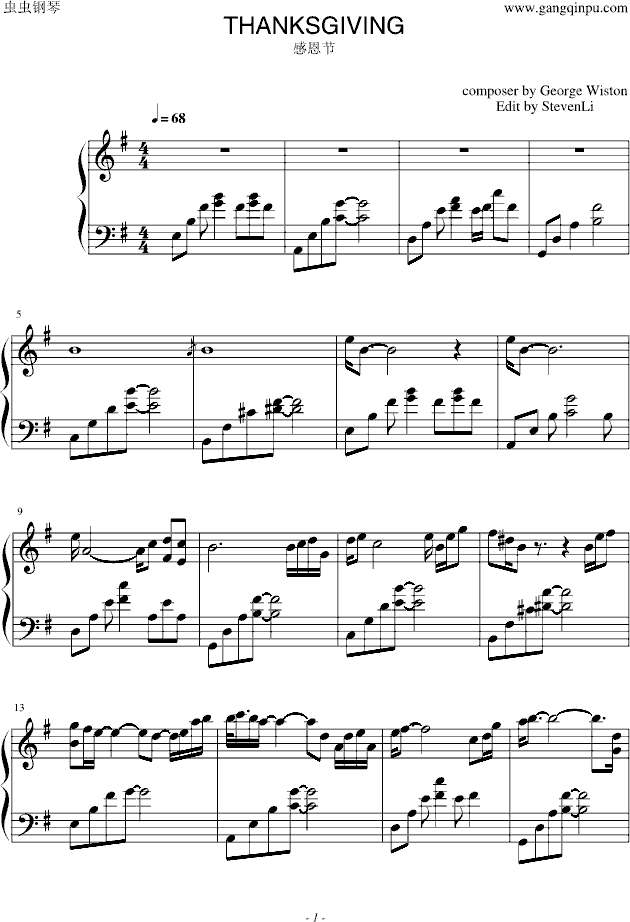 thanksgiving(钢琴谱)1