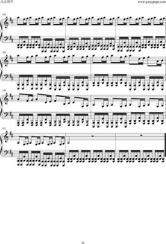 钢琴版摇滚卡农(钢琴谱)8