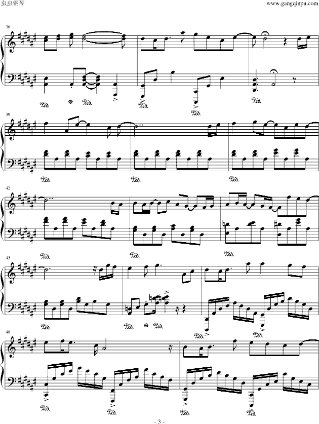 夏伤、(钢琴谱)3
