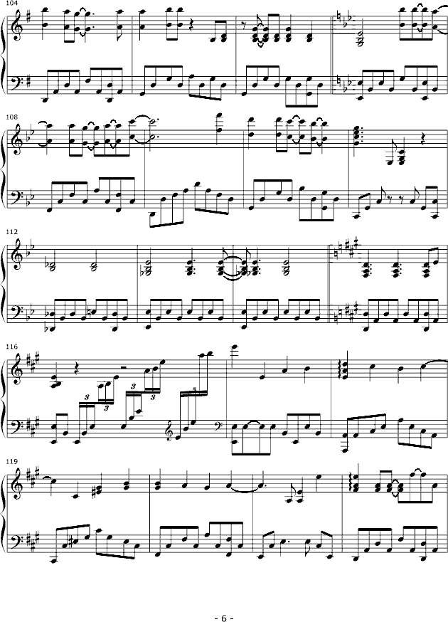 樱花树下(钢琴谱)6