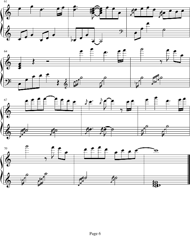 一公升的眼泪(钢琴谱)6
