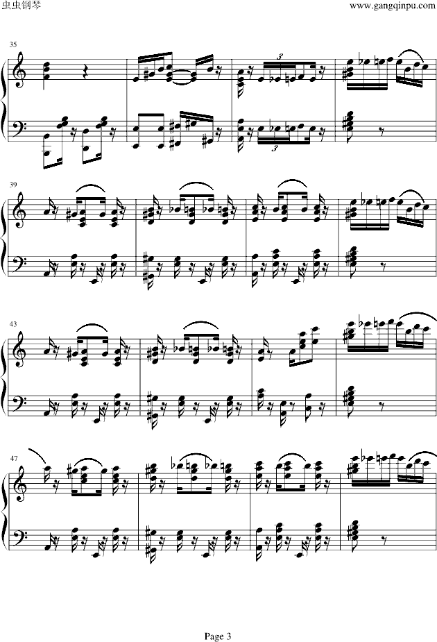 致爱丽丝(钢琴谱)3