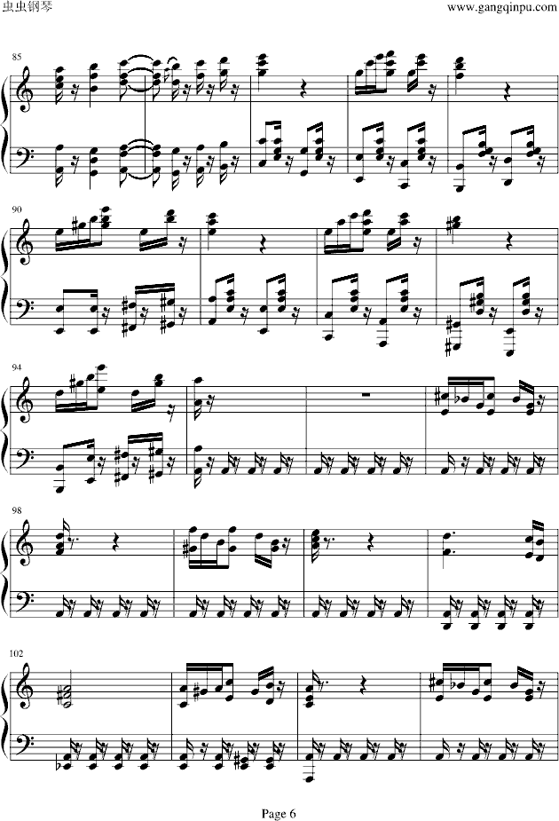 致爱丽丝(钢琴谱)6