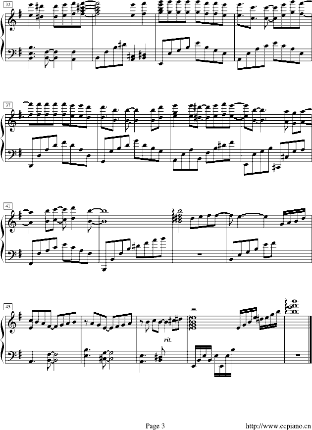 浪漫满屋(钢琴谱)3