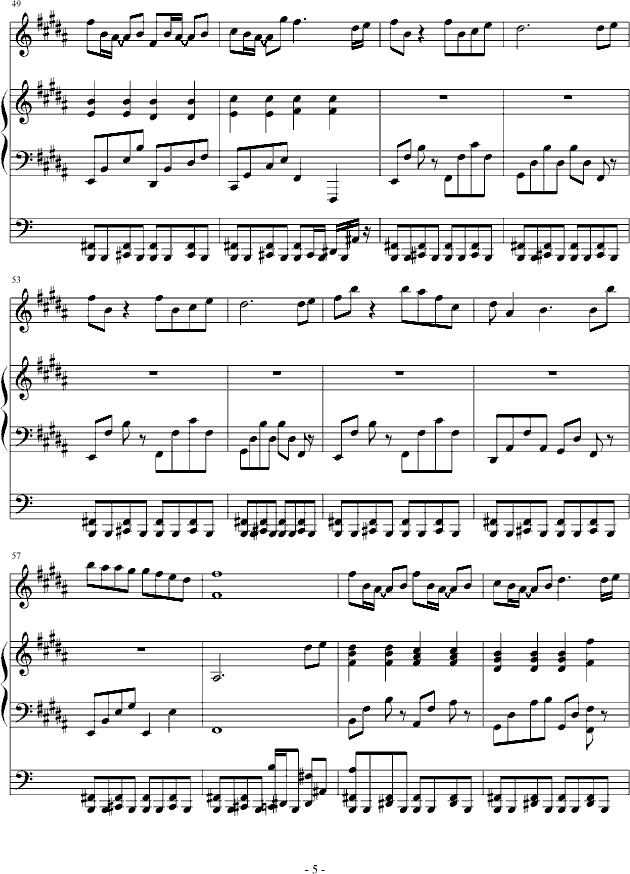 毕竟自己只是个孩子（演唱版）(钢琴谱)5