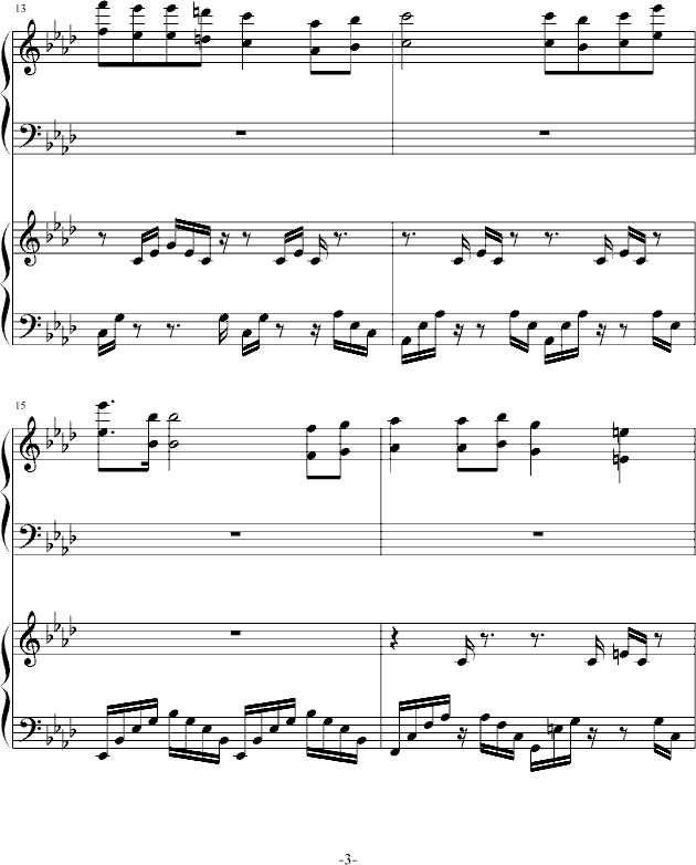 深海中的珊瑚(钢琴谱)3