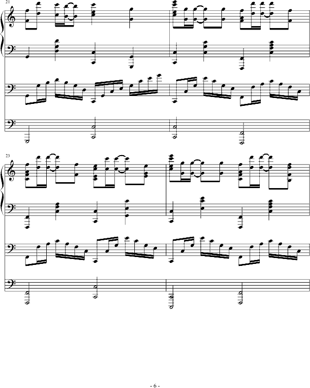 跑跑卡丁车钢琴曲(钢琴谱)6