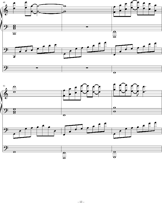 跑跑卡丁车钢琴曲(钢琴谱)11
