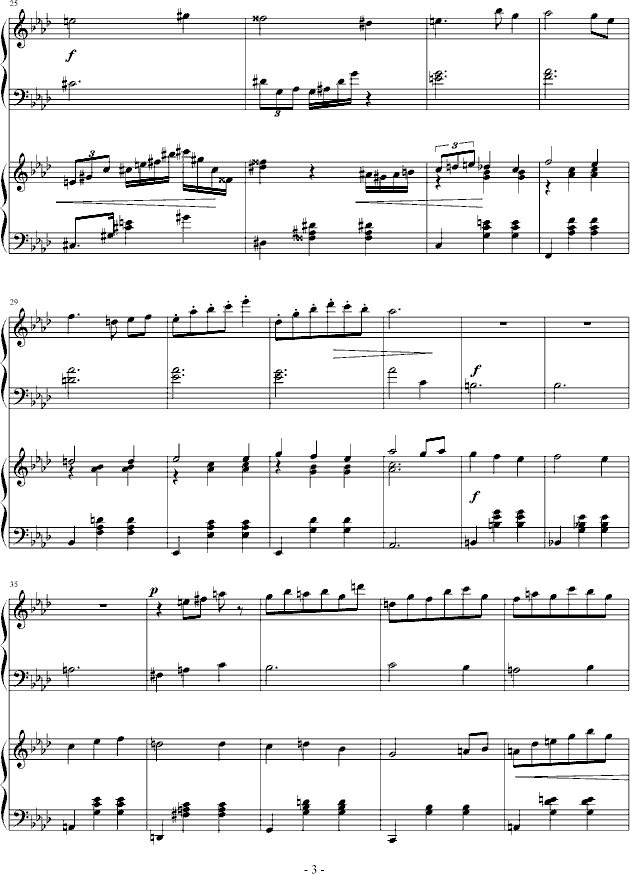 降A大调圆舞曲(钢琴谱)3