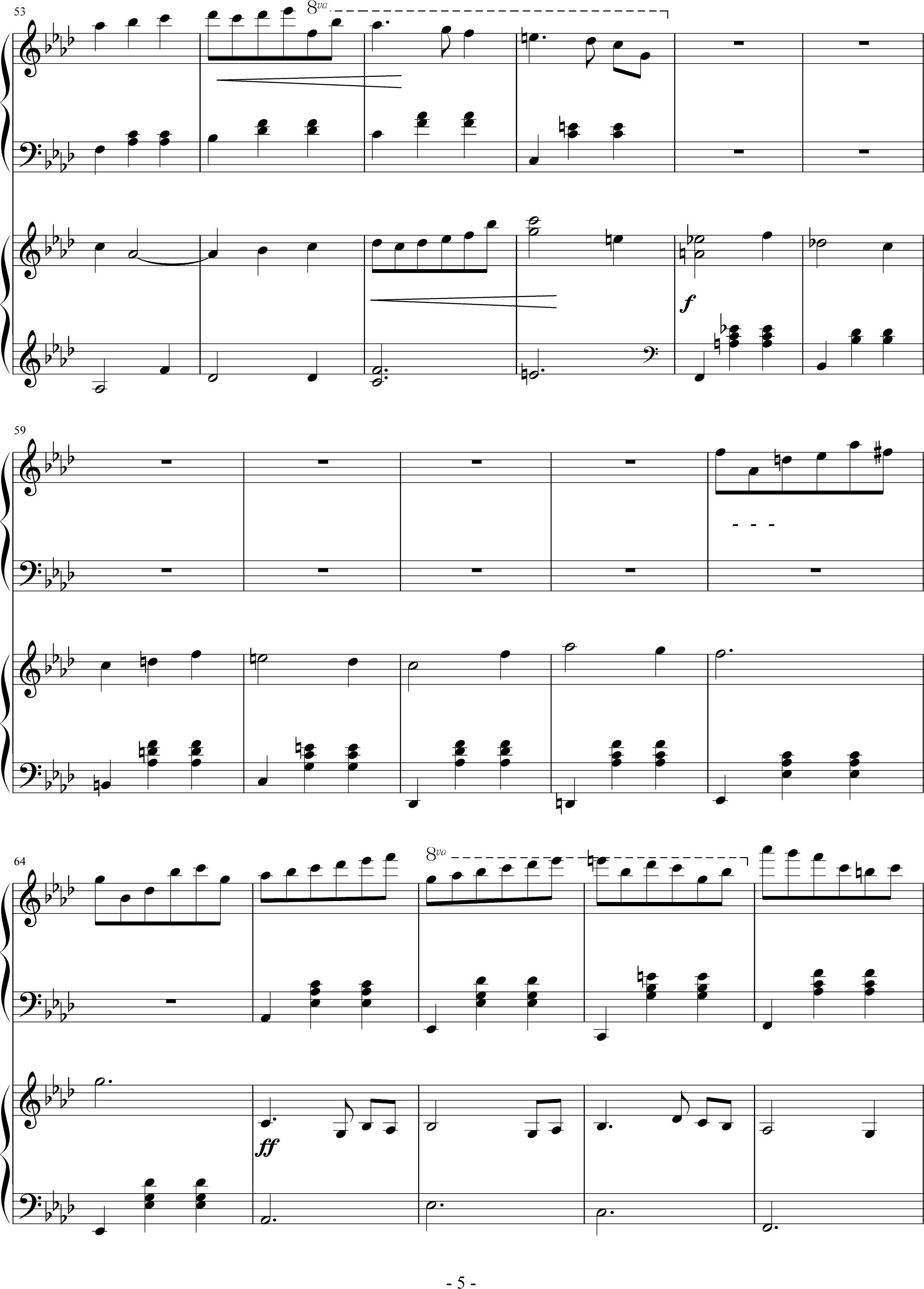 降A大调圆舞曲(钢琴谱)5