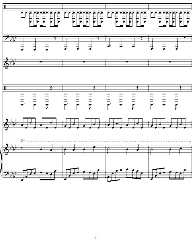 因为有你在(钢琴谱)3