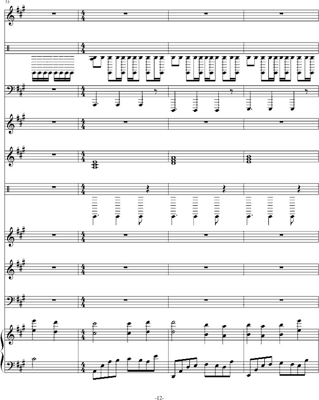 因为有你在(钢琴谱)12
