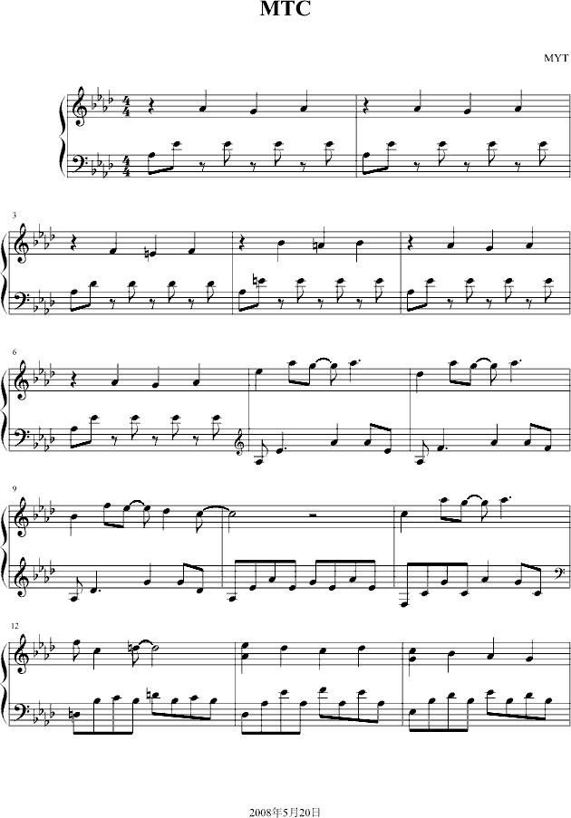 MTC(钢琴谱)1