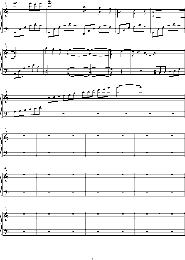 天边的雨(钢琴谱)5