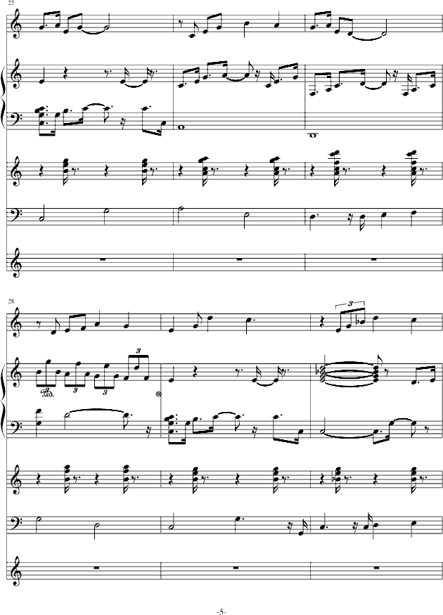 瓶子的夏天(钢琴谱)5