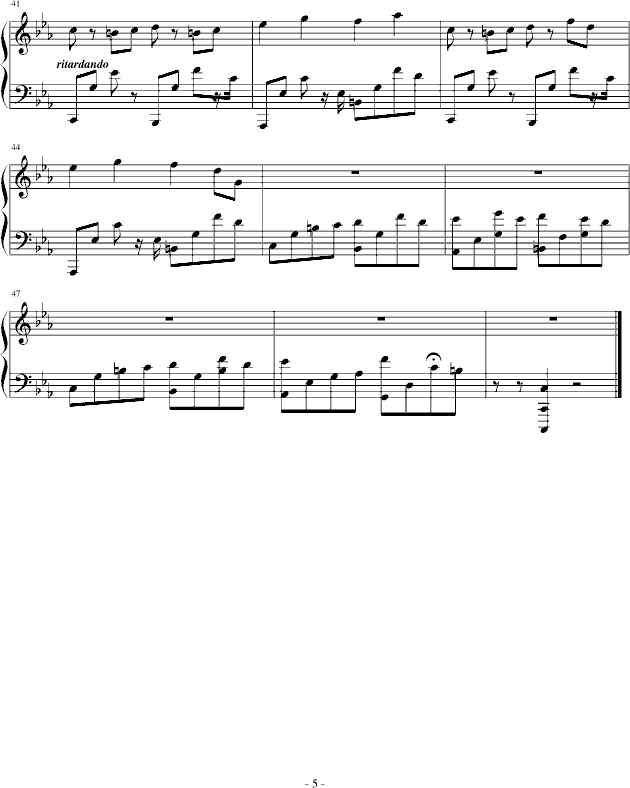 loneliness(钢琴谱)5
