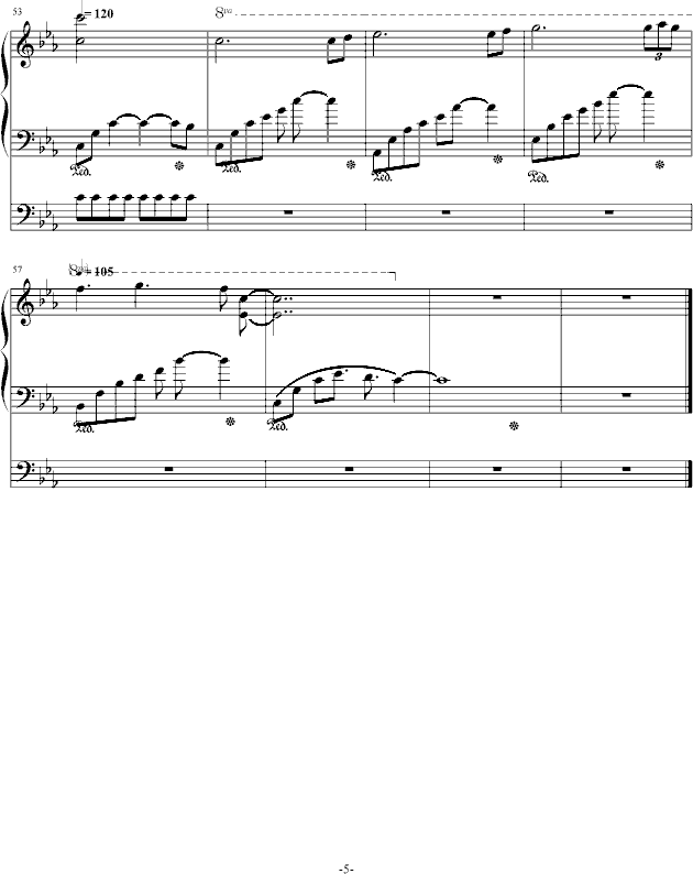 永恒之羽（来点动漫音乐的感觉）(钢琴谱)5