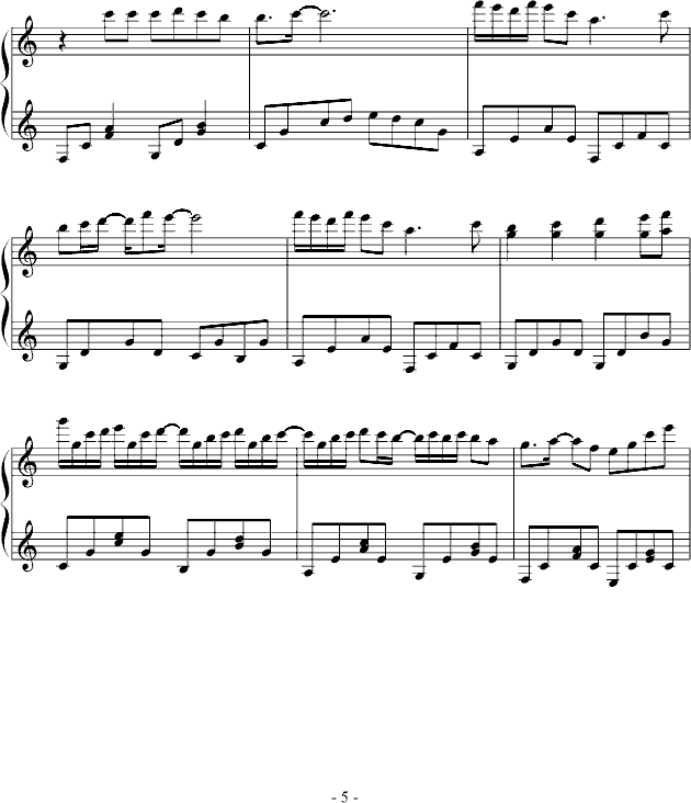 逃不开夏天 Summer  Memory(钢琴谱)5