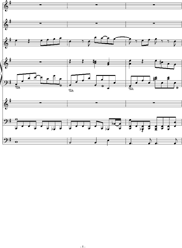 大晴天（妞妞V&ellocz&V）(钢琴谱)5