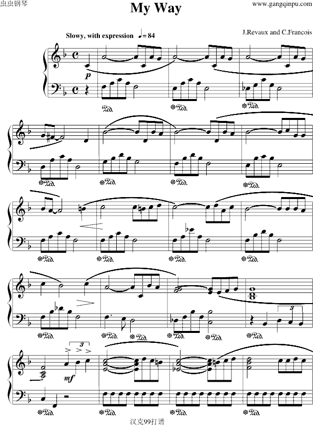 my  way(钢琴谱)1