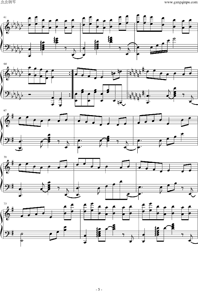 bad apple[hard](钢琴谱)5