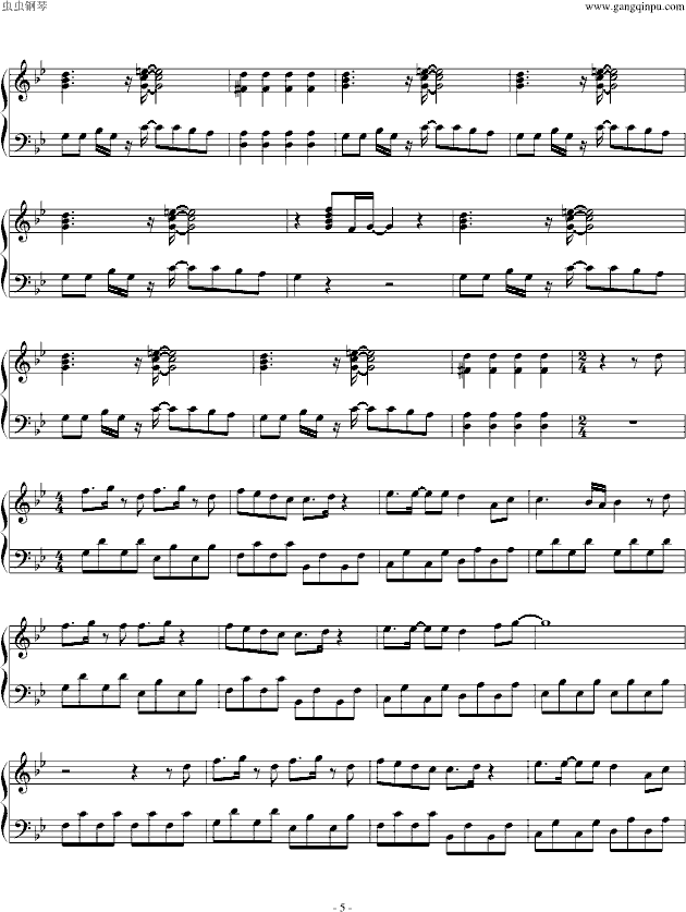 Break up 简易版（装甲进化）！！(钢琴谱)5