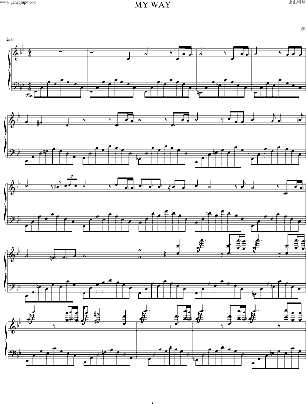 my  way(钢琴谱)1