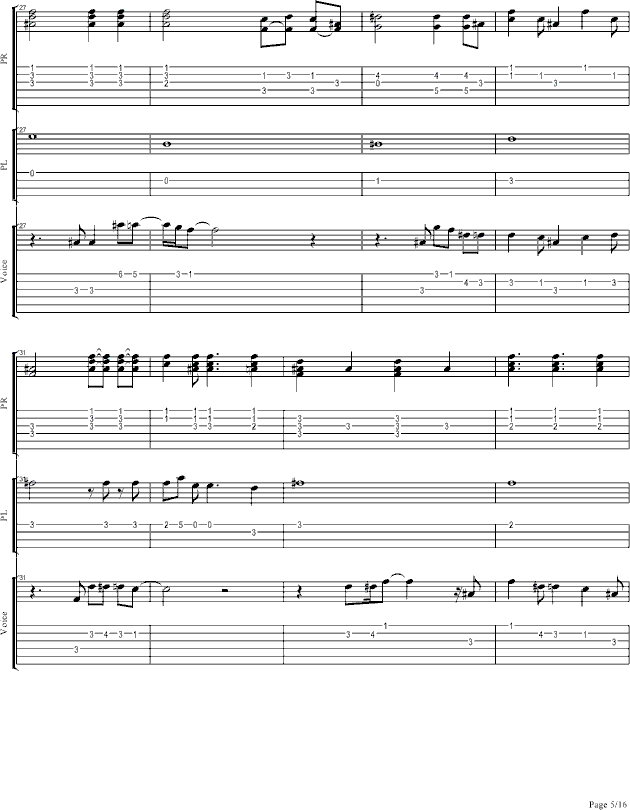 你不在（演唱会弹唱版）(钢琴谱)5