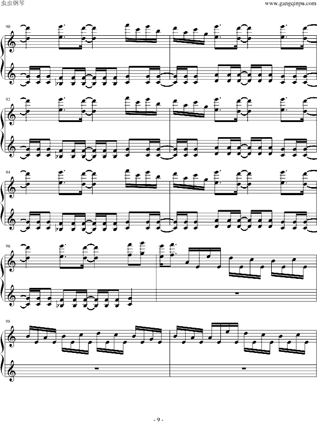 D(钢琴谱)9