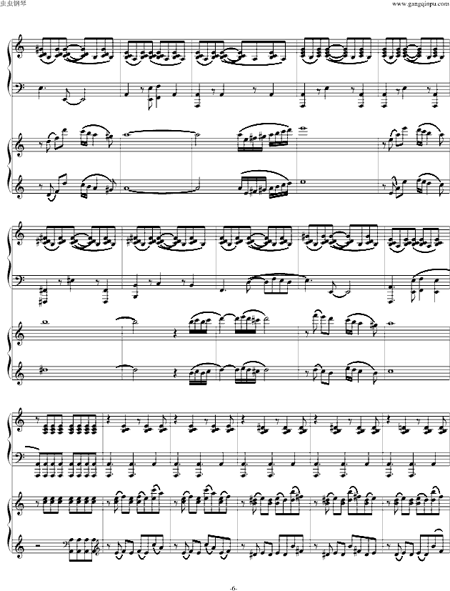 自由探戈（四手联弹）(钢琴谱)6