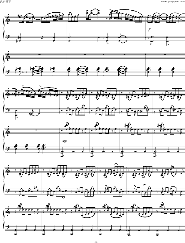 自由探戈（四手联弹）(钢琴谱)3