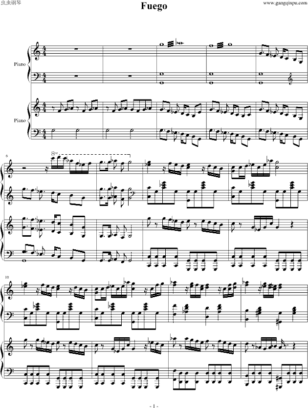 Fuego(钢琴谱)1