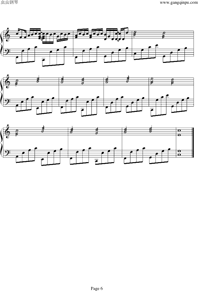 卡农(钢琴谱)6