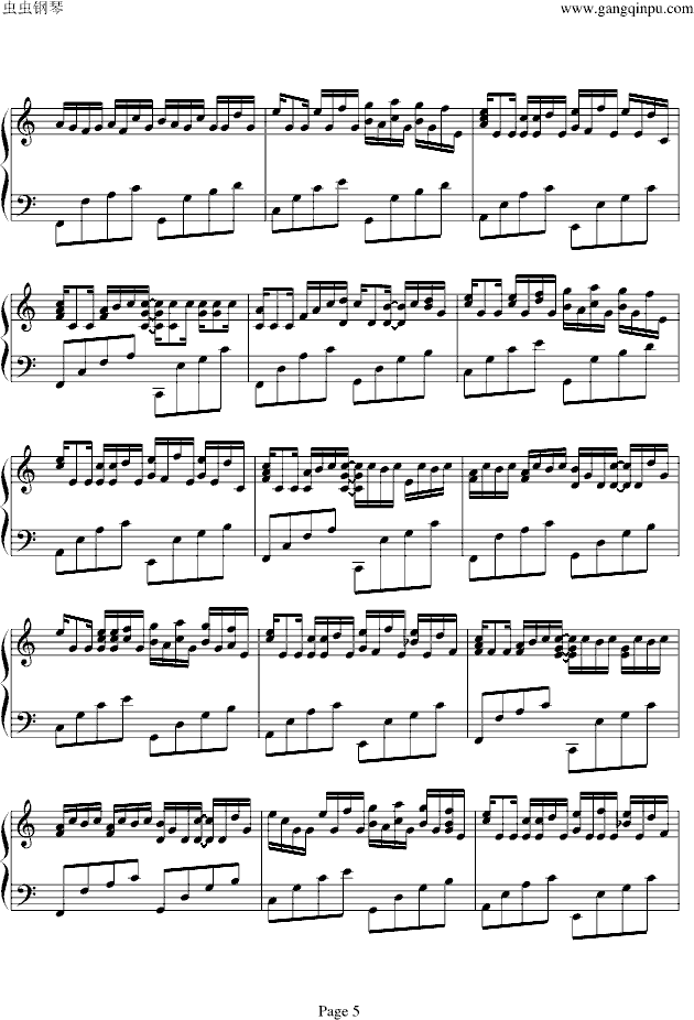 卡农(钢琴谱)5