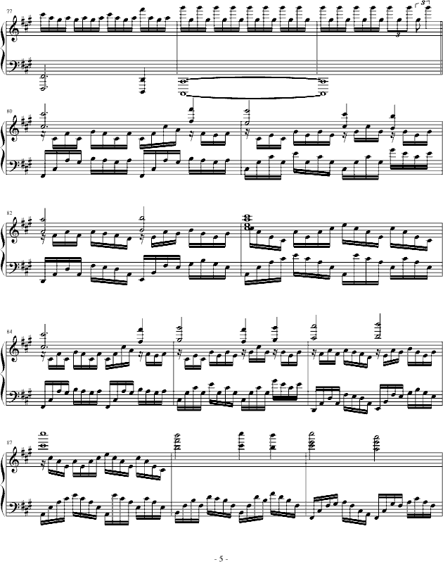 夜，孤寂(钢琴谱)5